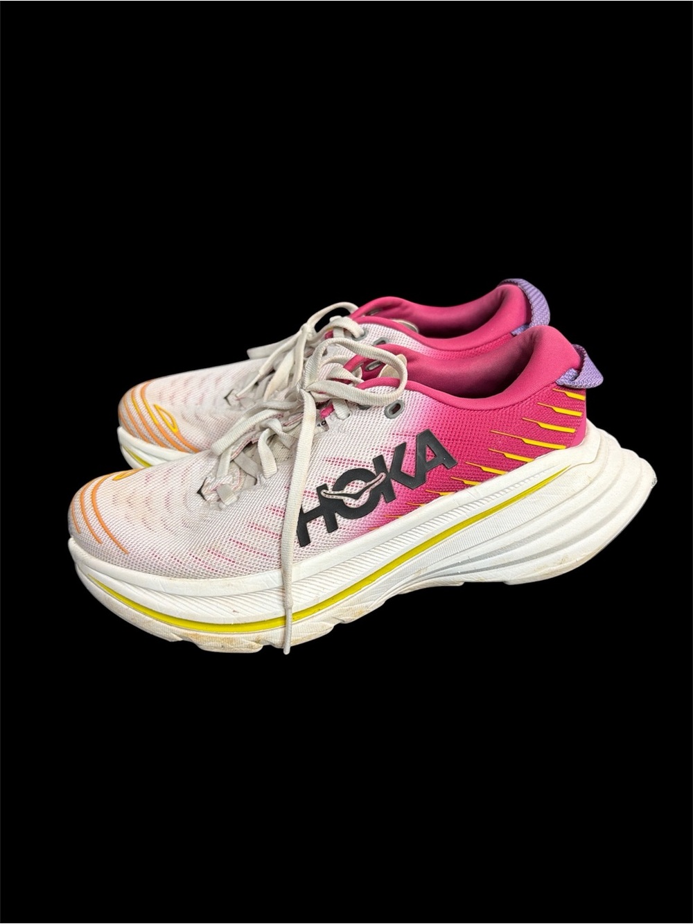 Hoka Women's Clifton Running Shoes - Pink/White size 6B